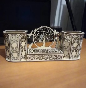 Intra απο ξύλο plywood 3mm-4mm πάχος - Decor Tree Desk Organizer Στυλόθήκη Δίασταση 30x30 cm Intraeaxys-67wlgll1