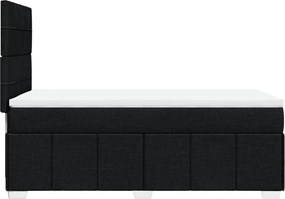 vidaXL Κρεβάτι Boxspring με Στρώμα Μαύρο 80 x 200 εκ. Υφασμάτινο