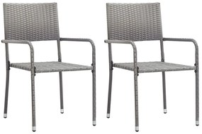 vidaXL Σετ Τραπεζαρίας Κήπου 3 Τεμαχίων Γκρι