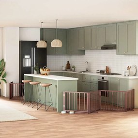 Διαχωριστικό Σκύλων/Πόρτα Πτυσσόμενο 10 Πάνελ 800εκ Ξύλο Λεύκας