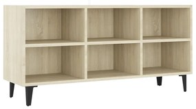 vidaXL Έπιπλο Τηλεόρασης Καπνιστή Δρυς 103,5x30x50 εκ Μεταλλικά Πόδια