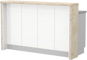 Πάγκος νησίδας Hudson-Μήκος: 160 εκ.-Λευκό-Latino Marble