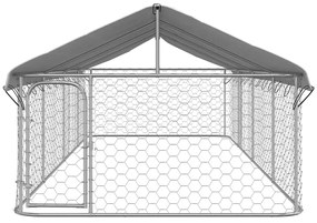 vidaXL Κλουβί Σκύλου Εξωτερικού Χώρου 600 x 200 x 150 εκ. με Στέγαστρο