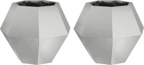 vidaXL Γλάστρα 2 pcs Ασημί 50 x 50 x 40 cm Επικαλυμμένος Χάλυβας