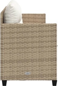 vidaXL Ξαπλώστρα Μπεζ από Συνθετικό Ρατάν με Μαξιλάρια