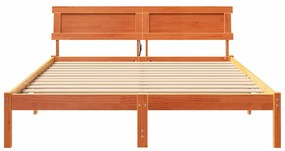 vidaXL Σκελετός Κρεβατιού Καφέ κεριού 140 x 200 cm Μασίφ ξύλο πεύκου