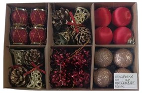 Σετ Χριστουγεννιάτικα στολίδια - 4cm - 24pcs - 023254-023254