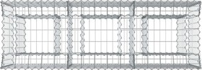 vidaXL Ανασηκωμένο κρεβάτι gabion Ασημί