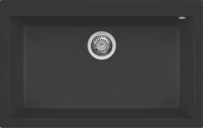 Elleci Quadra 130 - Νεροχύτης Κουζίνας Γρανίτη 79x50 - Nero