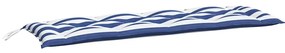 vidaXL Μαξιλάρια Πάγκου 2 τεμ. Μπλε & Λευκό Ριγέ 150x50x7εκ Υφασμάτινα