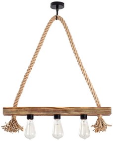 Φωτιστικό Οροφής - Ράγα Erebos 521SHN3116 60x9x60cm 3xE27 40W Natural-Black Opviq