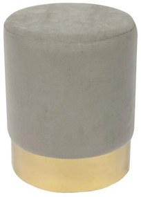 Σκαμπό Sol Ε7030,4 D.37x44cm Gold-Grey Velure Metal, Fabric