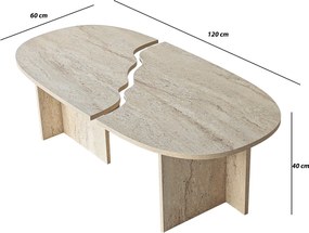 Coffee Table Missisipi - Travertine Travertine