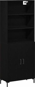 vidaXL Highboard Μαύρη Οξυά 69,5 x 34 x 180 εκ. Επεξεργασμένο ξύλο