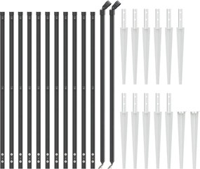vidaXL Συρματόπλεγμα Περίφραξης Ανθρακί 1,1 x 25 μ. με Καρφωτές Βάσεις