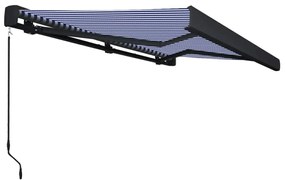 vidaXL Τέντα Κασετίνα Χειροκίνητη Μπλε / Λευκή 400 x 300 εκ.