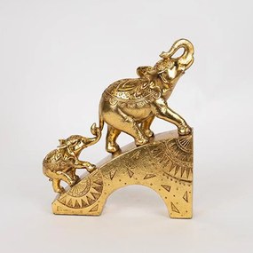 Διακοσμητικοί Ελέφαντες 752-11551 21,5x6,5x25cm Gold Estheti Home Πολυρεσίνη