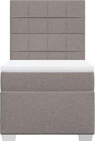 vidaXL Κρεβάτι Boxspring με Στρώμα Taupe 90x190 εκ.Υφασμάτινο