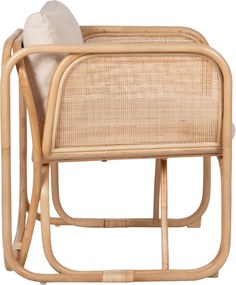 ΠΟΛΥΘΡΟΝΑ WENDY HM9816 RATTAN ΣΕ ΦΥΣΙΚΟ ΧΡΩΜΑ-ΛΕΥΚΑ ΜΑΞΙΛΑΡΙΑ 73x72x84Yεκ.