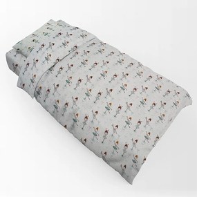 Παπλωματοθήκη Παιδική Flannel Μπαλαρίνα 166 Green DimCol Μονό 160x240cm 100% Βαμβακερή Φανέλα