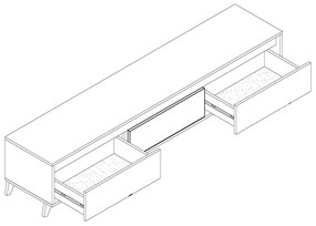 Ξύλινο Έπιπλο Τηλεόρασης AVA Artizan Oak - Antracite Μ183xΠ38xΥ43cm