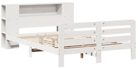 vidaXL Σκελετός Κρεβ. Χωρίς Στρώμα Λευκό 140x190 εκ Μασίφ Πεύκο