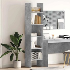 vidaXL Βιβλιοθήκη Γκρι Σκυροδέματος 40 x 35 x 180 εκ. από Επεξ. Ξύλο
