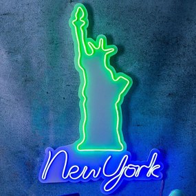 Διακοσμητικό Φωτιστικό Τοίχου New York 395NGR2239 46x2x71cm Led 10W Green-Blue Wallity