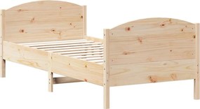 vidaXL Σκελετός Κρεβατιού Χωρίς Στρώμα 100x200 εκ. Μασίφ Πεύκο