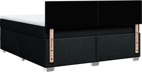 vidaXL Κρεβάτι Boxspring με Στρώμα Μαύρο 180x200 εκ. Υφασμάτινο