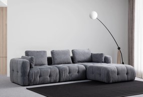 Corner Sofa Amaris 3 Seater With Pouffe - Grey Grey