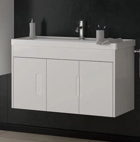 Bathroom Βench with sink ADA 100 White Matt Lacquer 100x45x55 cm 100x45x55 εκ.