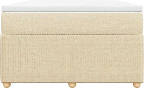vidaXL Κρεβάτι Boxspring με Στρώμα Κρεμ 120x200 εκ. Υφασμάτινο