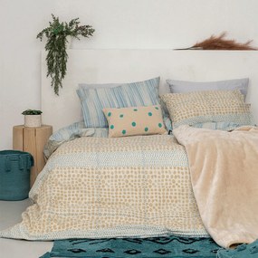 Σεντόνια Μονά (Σετ) Palamaiki Fashion FL6176 Μπεζ,Γαλάζιο ΧΩΡΙΣ ΛΑΣΤΙΧΟ 170x260