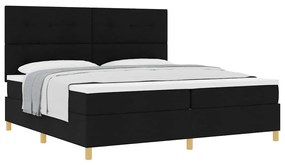 vidaXL Κρεβάτι με ελατήρια με στρώμα Μαύρο 200 x 200 cm ύφασμα