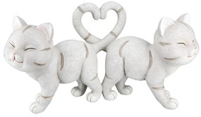 Φιγούρα Γάτα 'Kitten' Πολυρεζίνη Γκρι 7.5x20x11cm 2Τμχ