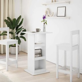 vidaXL Τραπέζι Μπαρ με Ράφια Λευκό 60x60x102 εκ. Επεξεργ. Ξύλο