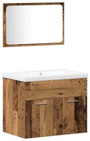 vidaXL Σετ αποθήκευσης Επιτοίχιο 4 pcs Επεξεργασμένο ξύλο