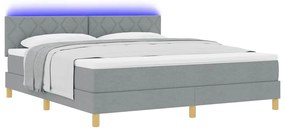 vidaXL Κρεβάτι με ελατήρια με στρώμα Ανοιχτό γκρι 180 x 200 cm ύφασμα