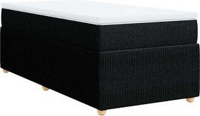 vidaXL Κρεβάτι Boxspring με Στρώμα Μαύρο 90x200 εκ. Υφασμάτινο