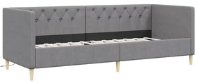 vidaXL Καναπές Κρεβάτι με Έξοδο USB Ανοιχτό Γκρι 90x200εκ. Υφασμάτινος