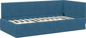vidaXL Κρεβάτι Γωνίας Μπλε 100 x 200 cm Βελούδο