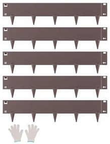 VEVOR Steel Landscape Edging 5 Packs 39 x 5in Rust-Resistant for Yard Brown