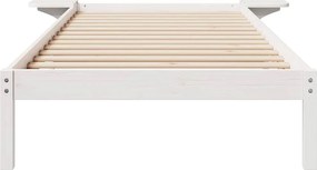 vidaXL Κρεβατοκάμαρα με Πλαϊνά Τραπέζια Λευκό 90 x 210 cm