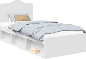 vidaXL Σκελετός Κρεβατιού Λευκό 90 x 190 cm Στερεά ξυλεία πεύκου