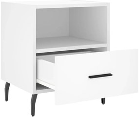 vidaXL Κομοδίνο Λευκό 40 x 35 x 47,5 εκ. από Επεξεργασμένο Ξύλο