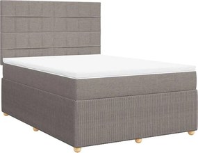 vidaXL Κρεβάτι Boxspring με Στρώμα Taupe 140x200 εκ. Υφασμάτινο