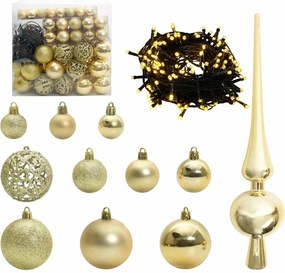 vidaXL Σετ Χριστουγεννιάτικων Στρογγυλών Μπαλίτσων 120 pcs Χρυσό
