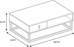 ΤΡΑΠΕΖΆΚΙΑ ΣΑΛΟΝΙΟΎ ABBOTT METAL AND WOOD LOW TABLE M1 HD6624