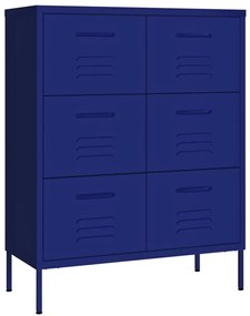 vidaXL Συρταριέρα Ναυτικό Μπλε 80 x 35 x 101,5 εκ. από Ατσάλι